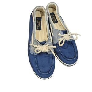 Polo Ralph lauren Womens 8 Devin boat shoe navy casual coastal preppy slip on